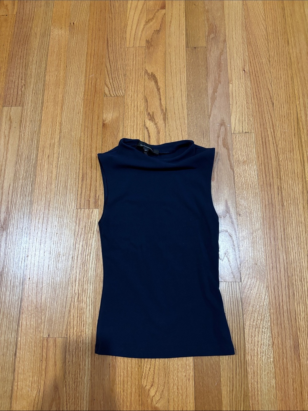 White House Black Market Navy Sleeveless Mock Neck Tank - XS